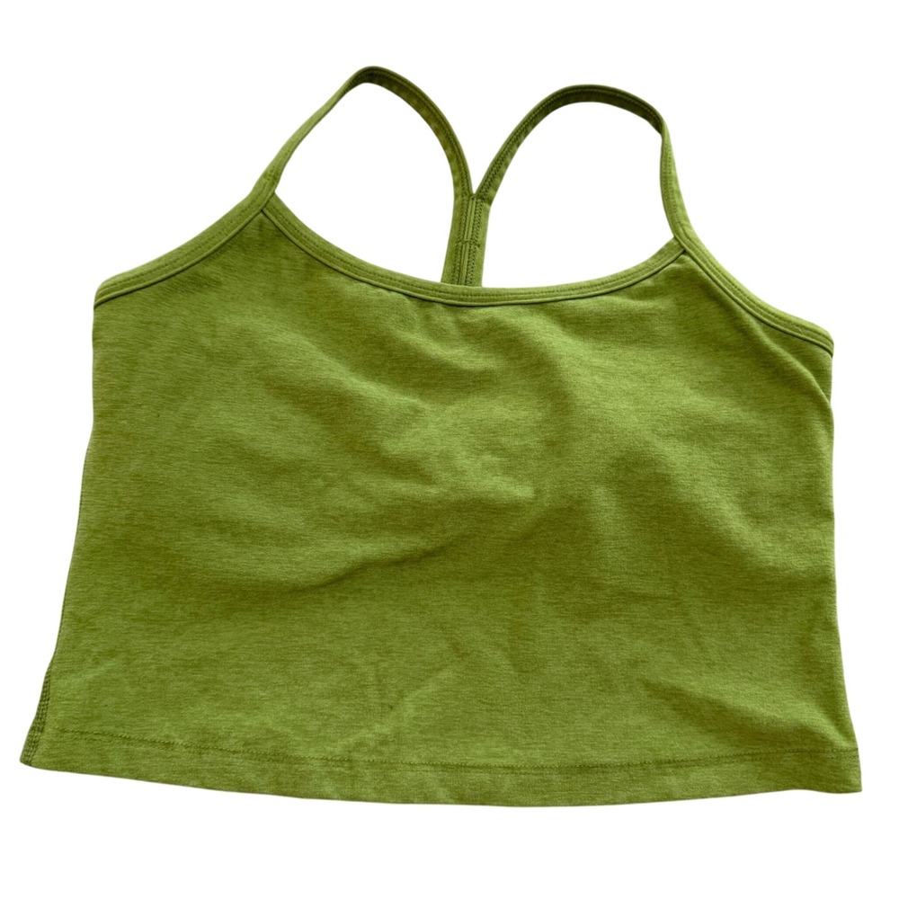 Beyond Yoga Women Green Spacedye Slim Racerback Cropped Tank Top Size Medium